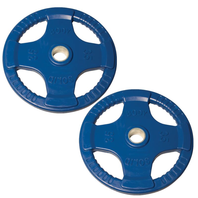 Body-Solid Color Rubber Grip Olympic Plates 35 lb Rubber Grip Plate Pair