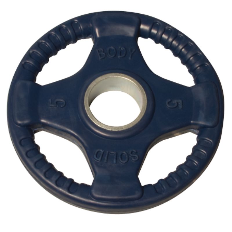 Body-Solid Color Rubber Grip Olympic Plates 5 lb Rubber Grip Plate Single