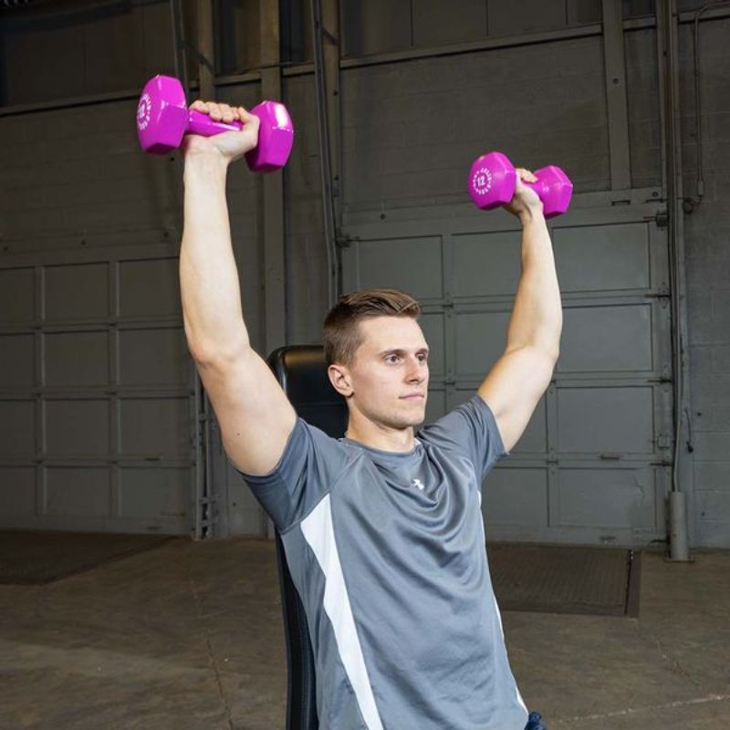 Body-Solid Commercial Vinyl Dumbbell Package Sample Workout 1