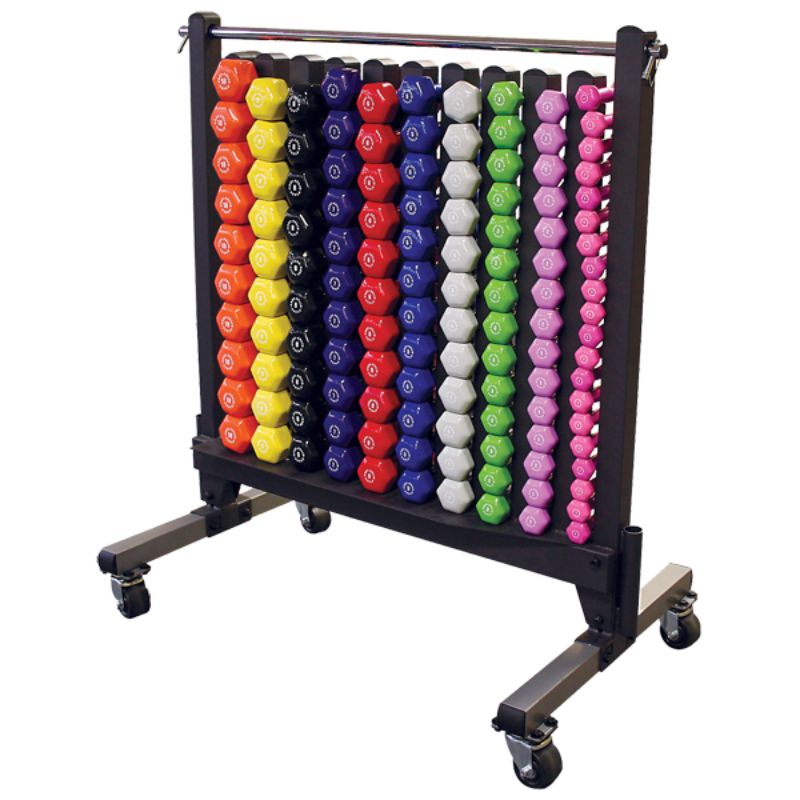 Body-Solid Commercial Vinyl/Neoprene Dumbbell Rack - GDR500 with Neoprene and Vinyl Dumbbell Set