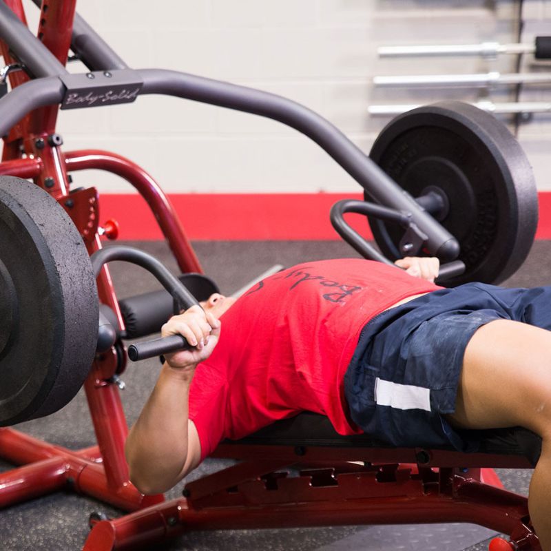 Body-Solid Corner Leverage Gym Package with Bench - GLGS100PB4 Decline Press