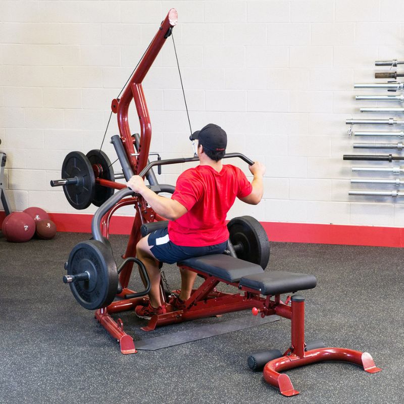 Body-Solid Corner Leverage Gym Package with Bench - GLGS100PB4 Lat Pulldown