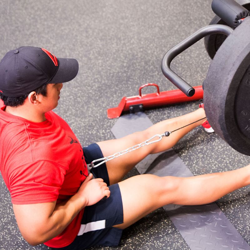 Body-Solid Corner Leverage Gym Package with Bench - GLGS100PB4 Low Row in Floor