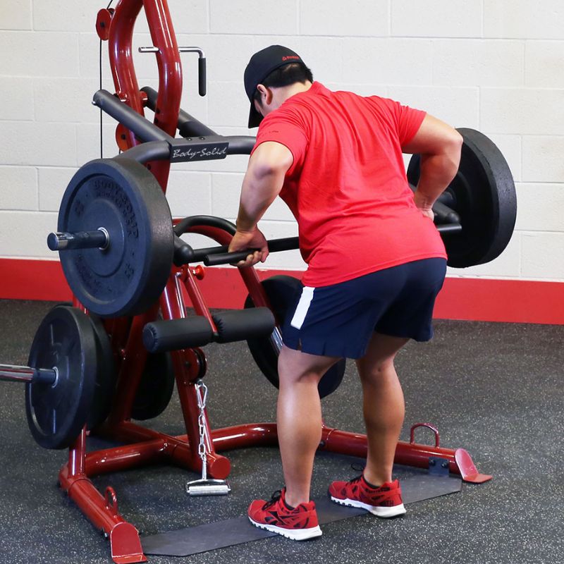 Body-Solid Corner Leverage Gym Package with Bench - GLGS100PB4 Standing Row