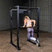 Body-Solid Dip Handles - GPRDH Dips Attached in Power Rack