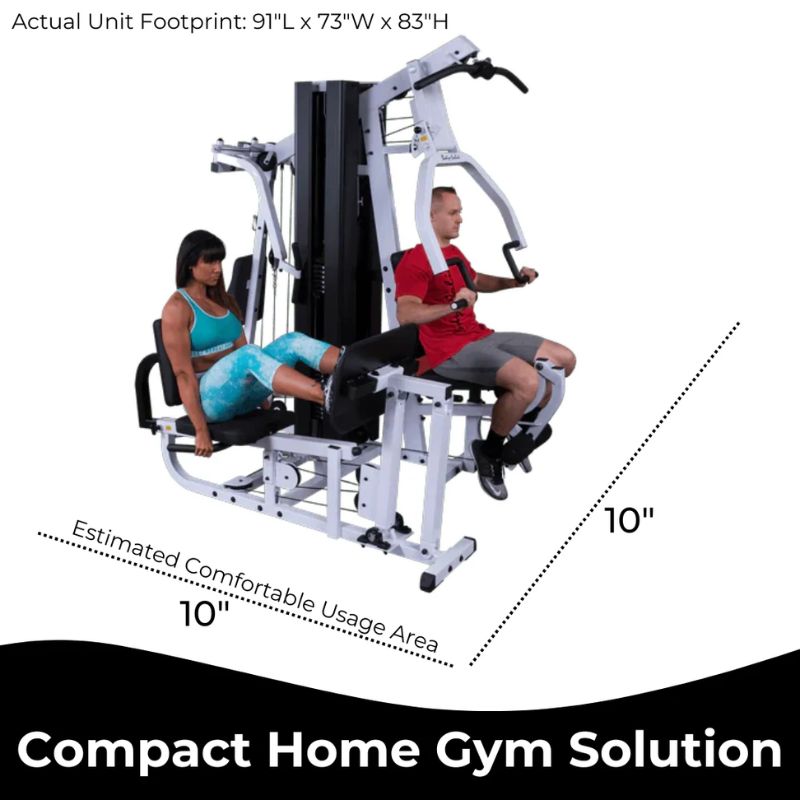 Body-Solid EXM3000LPS Multi-Stack Home Gym Estimated Dimensions