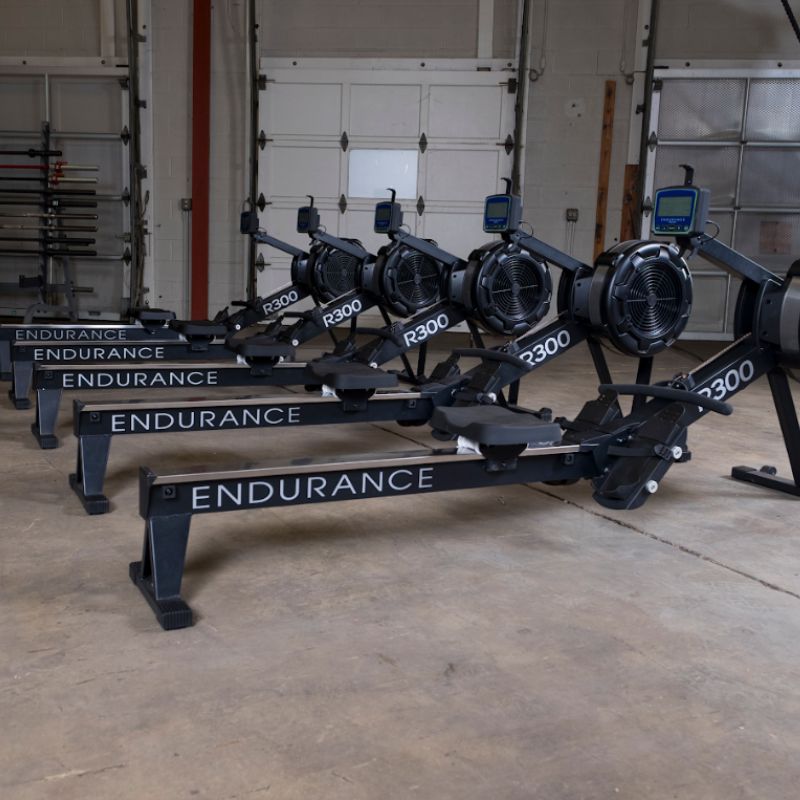 Body-Solid Endurance Indoor Rower - R300 Side View Set of Endurance