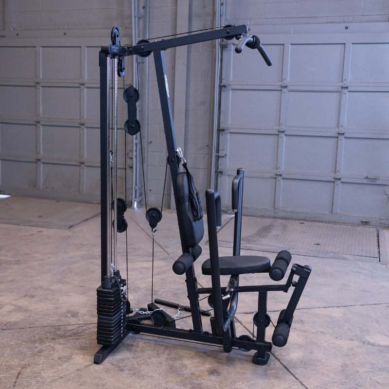 Body-Solid G1B Multi-Station Gym Side view inside gym