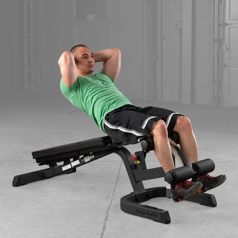 Body-Solid GFID71B Flat Incline Decline Bench used in Ab Crunch