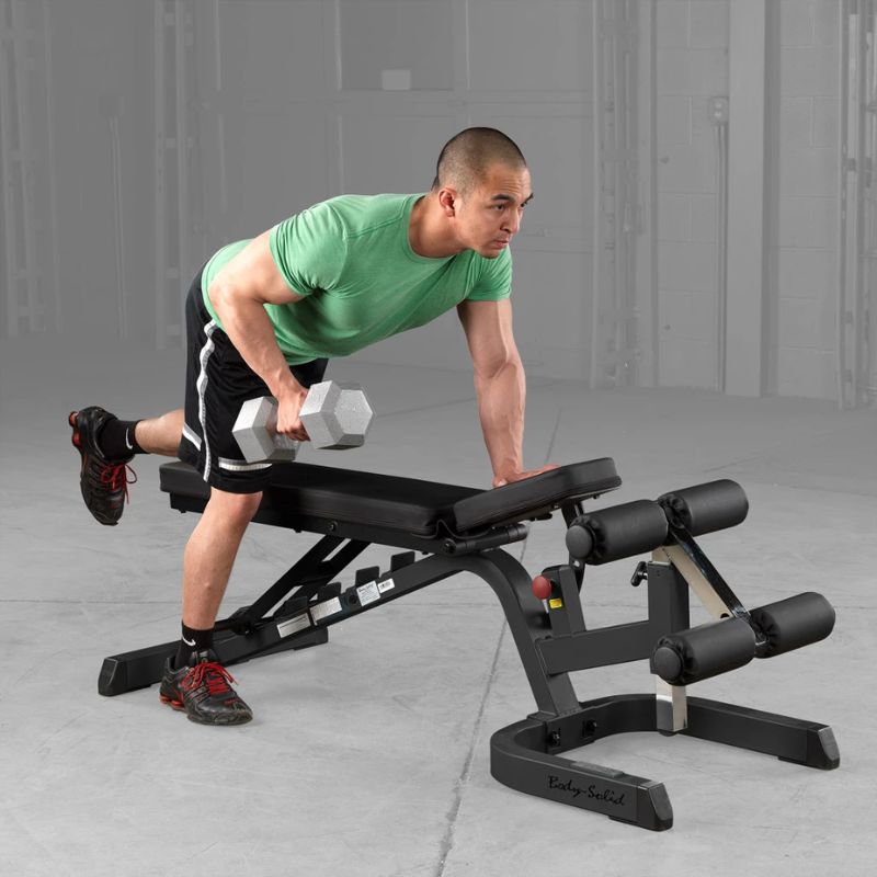 Body-Solid GFID71B Flat Incline Decline Bench used in Dumbbell Rows