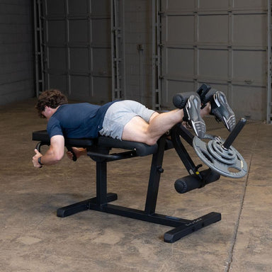 Body-Solid GLCE365B Leg Extension Curl Machine - Leg Curl Position with Weight Plates