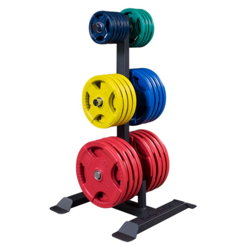 Body-Solid GWT56 Vertical Weight Tree with Body-Solid Color Rubber Grip Olympic Sets