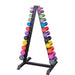 Body-Solid Neoprene Dumbbell Rack Package Set with 1 lb to 15 lb Neoprene Dumbbell