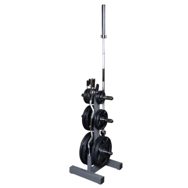 Body-Solid Olympic Plate Tree & Bar Holder - WT46 Empty Weight Plate Tree Side View