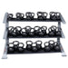Body-Solid ProClub 3 Tier Kettlebell Rack - SDKR1000KB  with Kettlebell Set Black