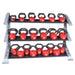Body-Solid ProClub 3 Tier Kettlebell Rack - SDKR1000KB with Kettlebell Set Red