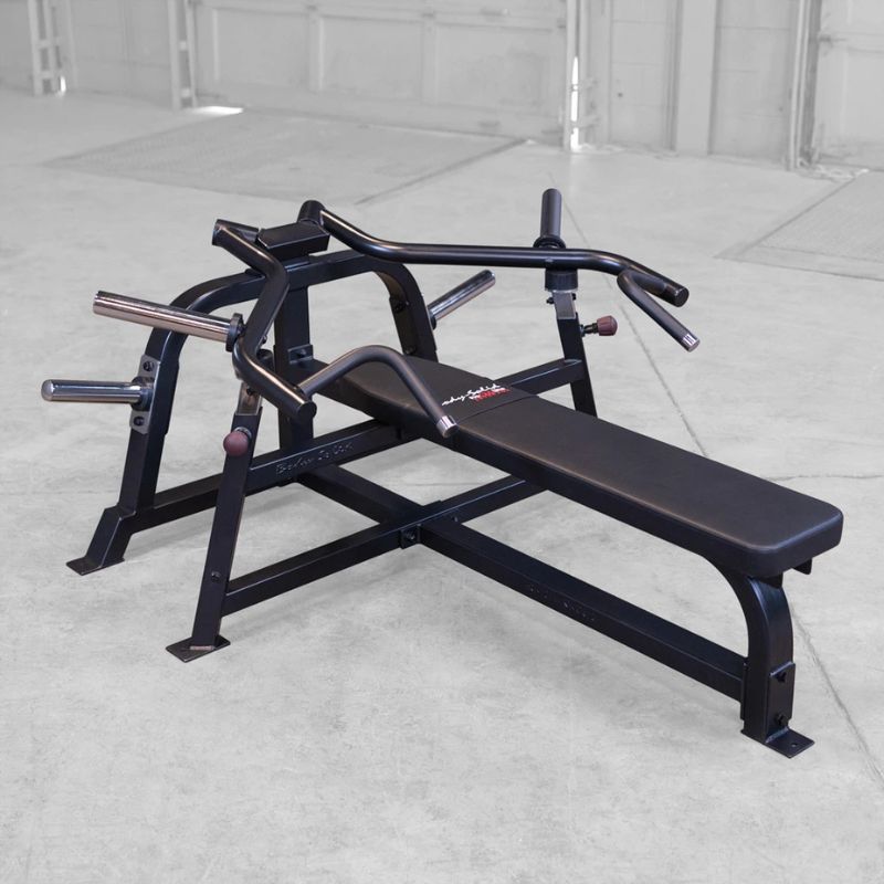 Body-Solid Pro ClubLine Leverage Bench Press - LVBPB Angled View without olympic plates