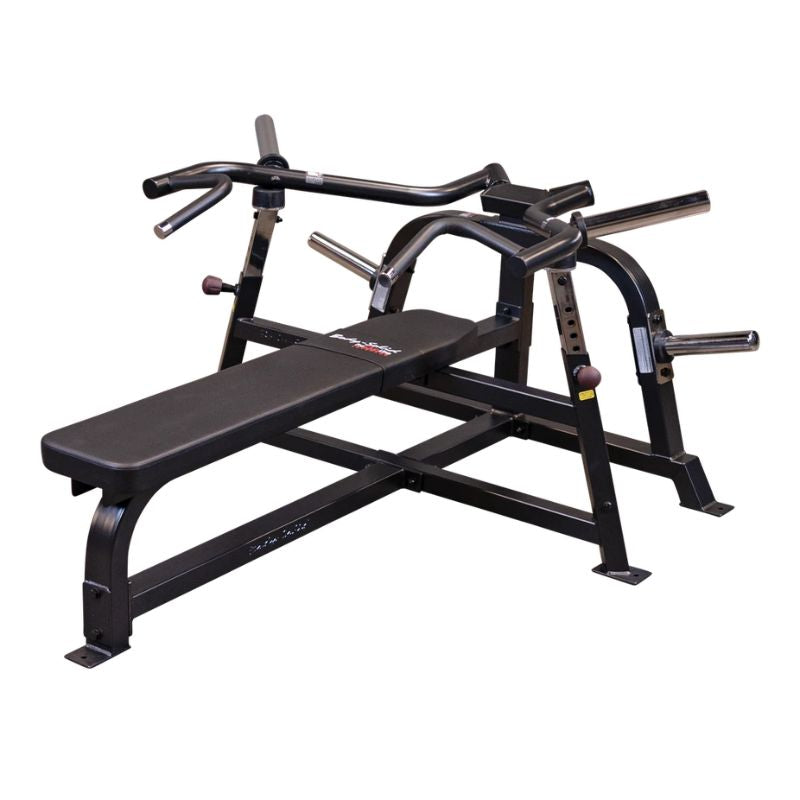 Body-Solid Pro ClubLine Leverage Bench Press - LVBPB Angled view on a white backround