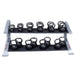 Body-Solid Pro Clubline 2 Tier Kettlebell Rack - SDKR500KB with Black Kettlebells