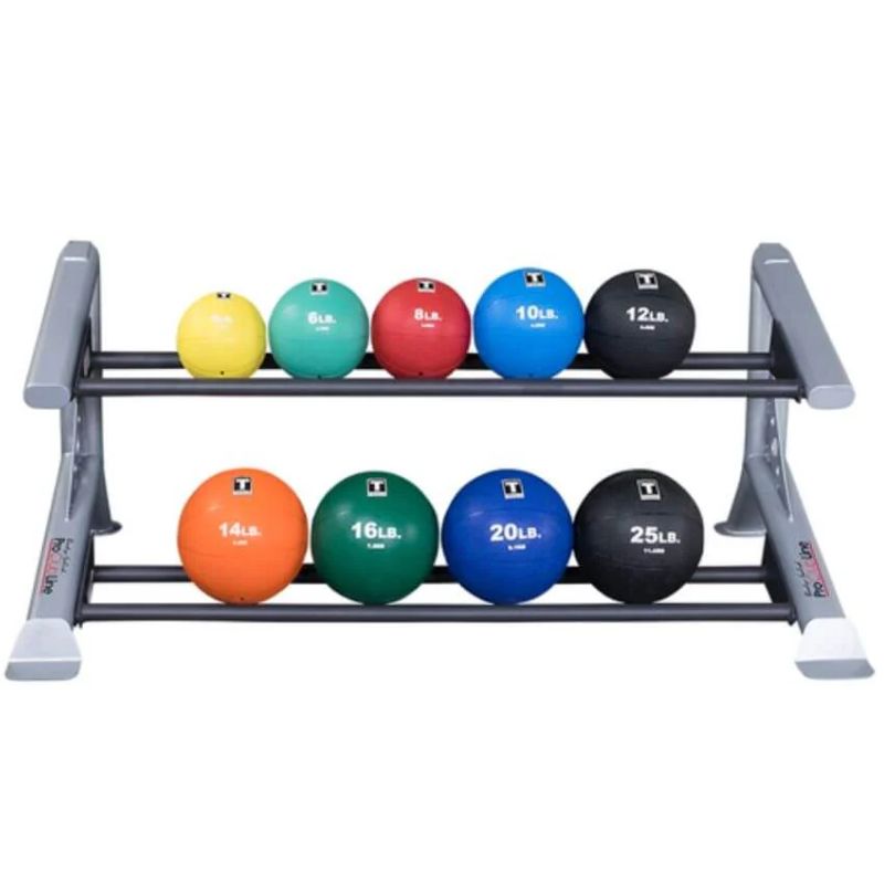 Body-Solid Pro Clubline 2 Tier Medicine Ball Rack - SDKR500MB with Body-Solid BSTDMB Dual Grip Medicine Ball