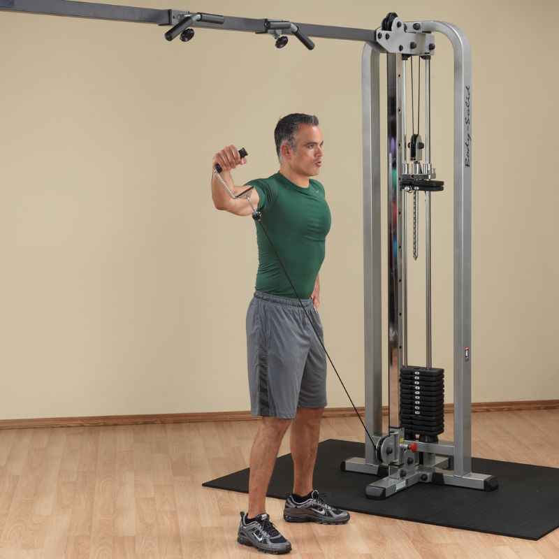 Body-Solid Pro Clubline Cable Crossover - SCC1200G Standing Reverse Fly Reverse Grip