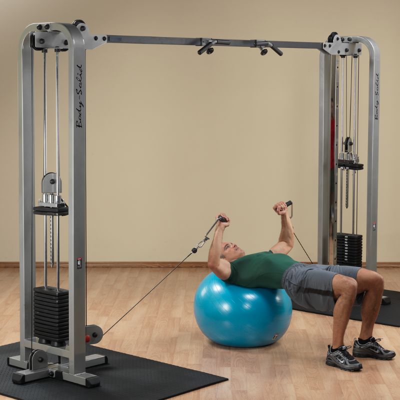 Body-Solid Pro Clubline Cable Crossover - SCC1200G Press with Stability Ball