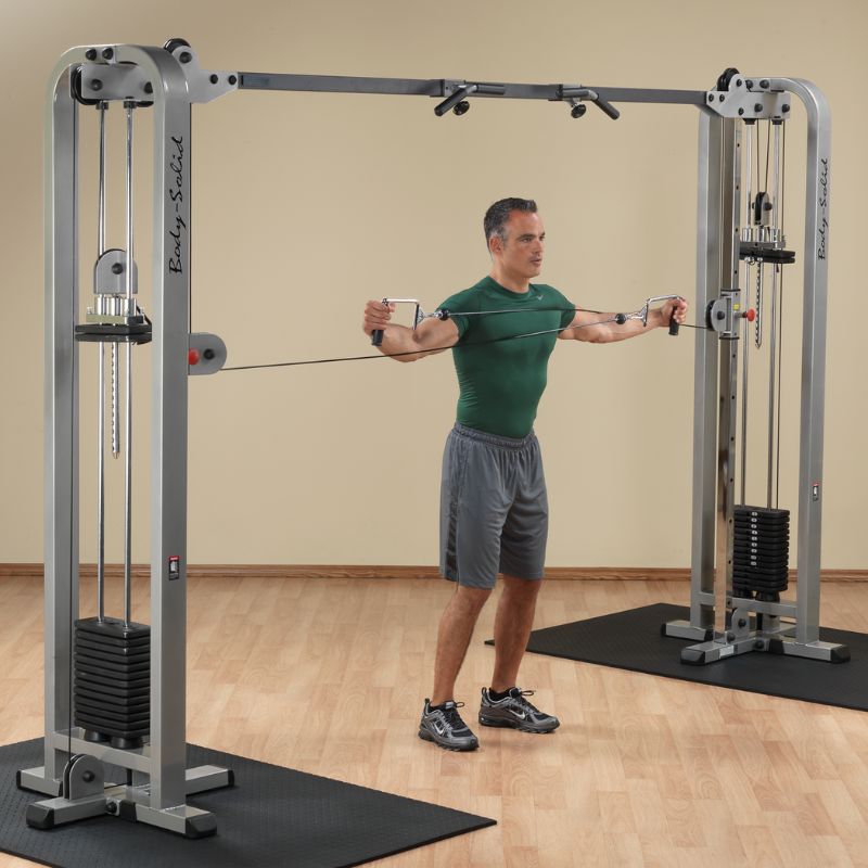 Body-Solid Pro Clubline Cable Crossover - SCC1200G Standing Reverse Fly