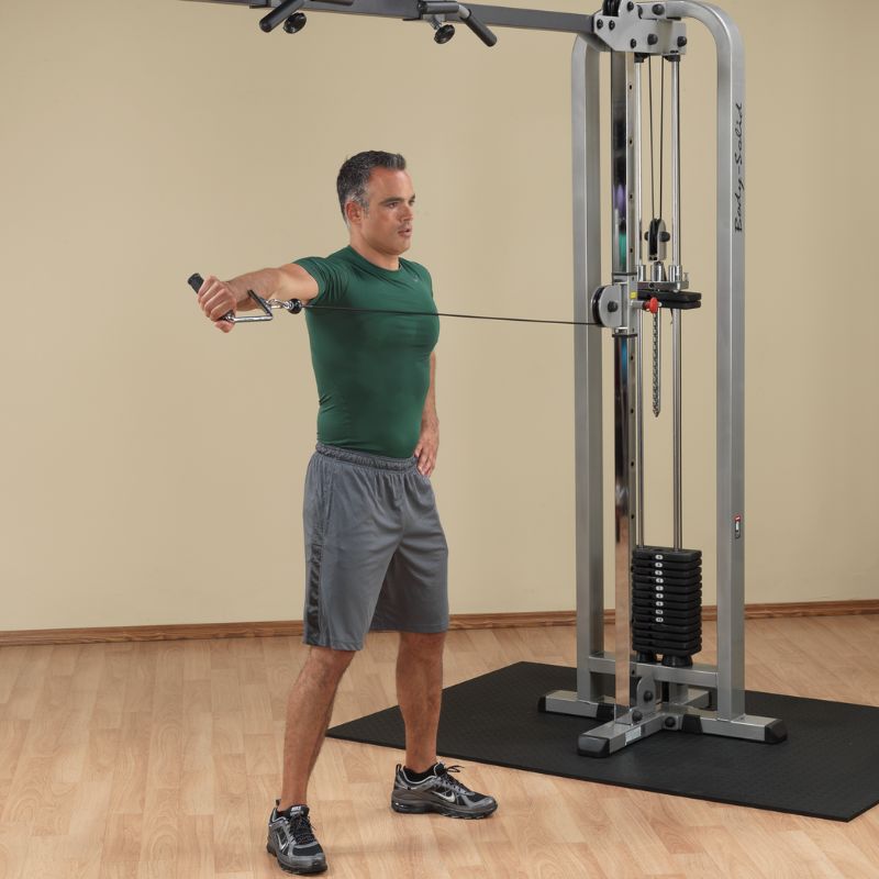 Body-Solid Pro Clubline Cable Crossover - SCC1200G Standing Reverse Fly Reverse Grip