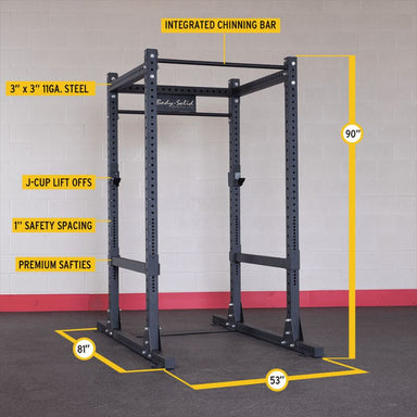 Body-Solid Pro Clubline Commercial Power Rack - SPR1000 Details and Dimensions