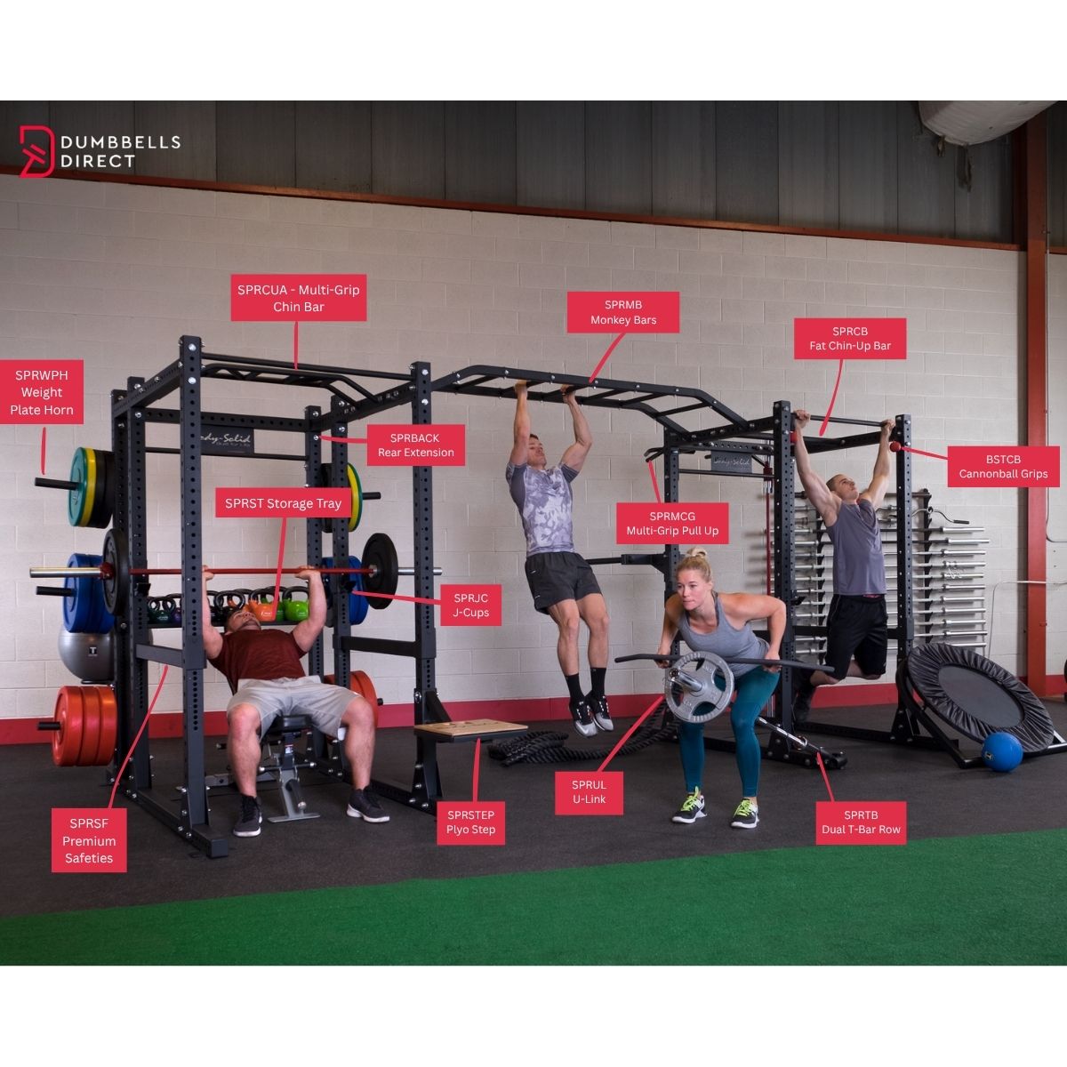 Body-Solid Pro Clubline Commercial Power Rack - SPR1000 Features and Add-Ons