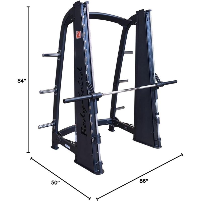 Body-Solid Pro Clubline Counter-Balanced Smith Machine - SCB1000B Dimensions