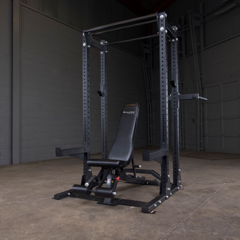 Body-Solid Pro Clubline Half Rack with Rear Extension - SPR500BACK With Bench