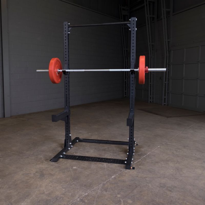 Body-Solid Pro Clubline Half Rack with Rear Extension - SPR500BACK With Olympic Bar and Plates