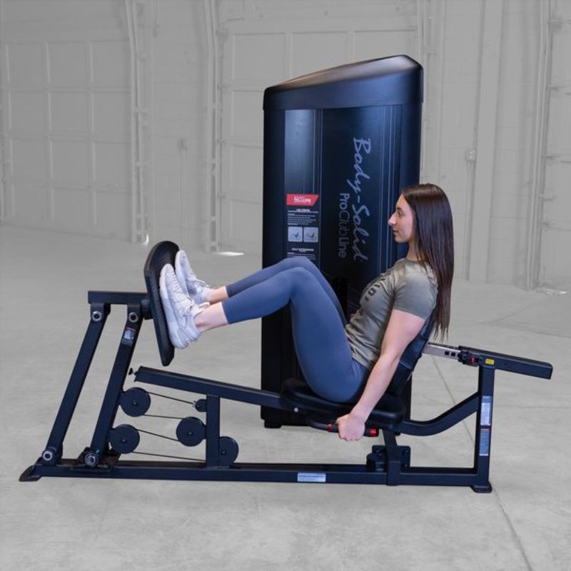 Body-Solid Series II Leg Press & Calf Raise - S2LPC Leg Press Machine Side View Female