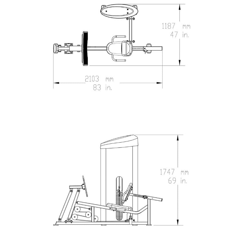 Body-Solid Series II Leg Press & Calf Raise - S2LPC Schematics