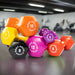 Body-Solid Tools Vinyl Dumbbells Set inside Gym 
