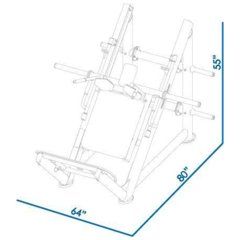 BodyKore Elite Series- CF2175- Hack Squat Dimensions