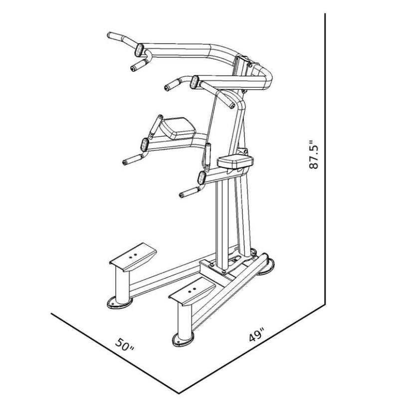 BodyKore Elite Series- Chin Dip Tower - CF2110 Dimensions