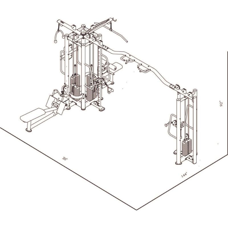 BodyKore Five Station Jungle Gym - GM5005 Dimensions