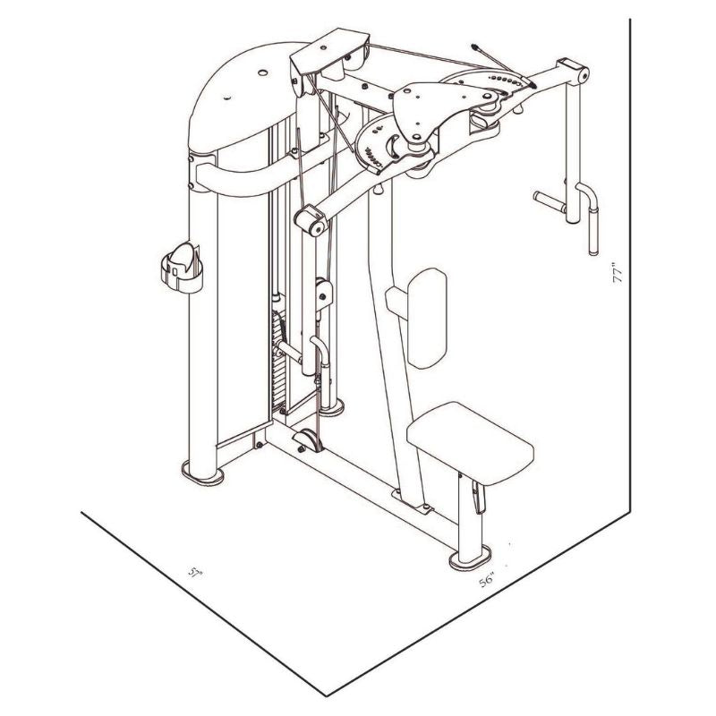 BodyKore Isolation Series - PectoralFly - GR633 Dimensions