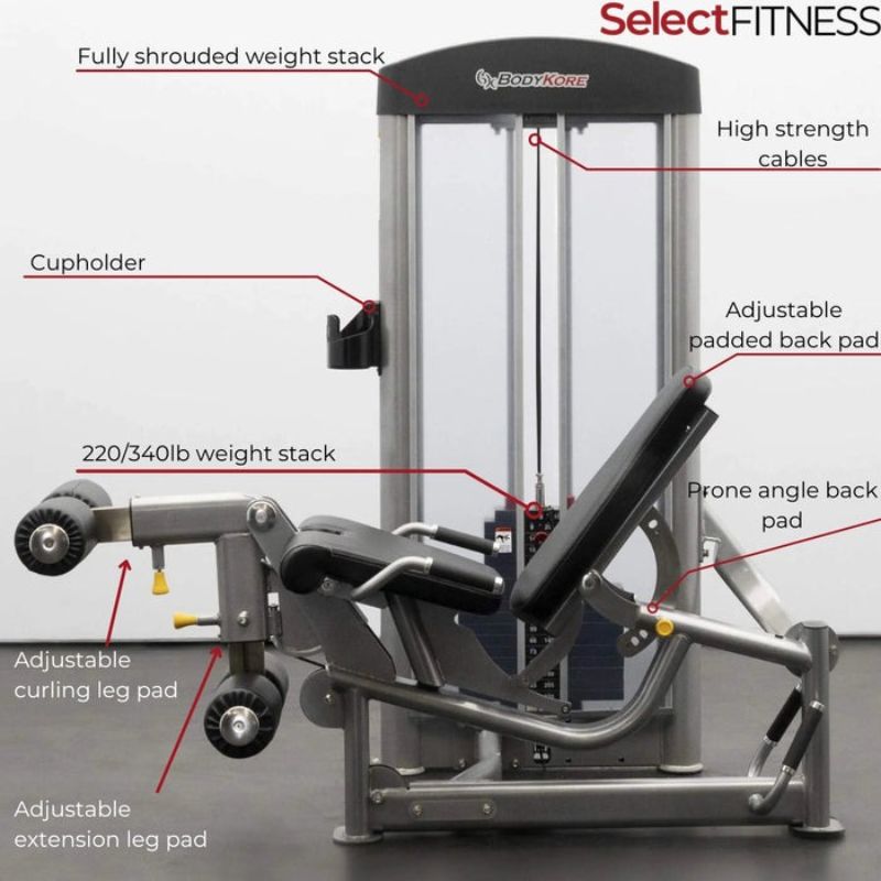 BodyKore Leg Extension Leg Prone GR643 Details