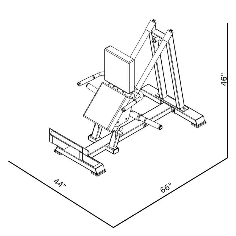 BodyKore Plate Loaded Standing Calf Raise GR809 Dimensions