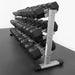 BodyKore RB5100 5-100lb Rubber Hex Dumbbell Set Coated with tough and durable rubber compound material