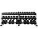 BodyKore RB5100 5-100lb Rubber Hex Dumbbell Set Silver