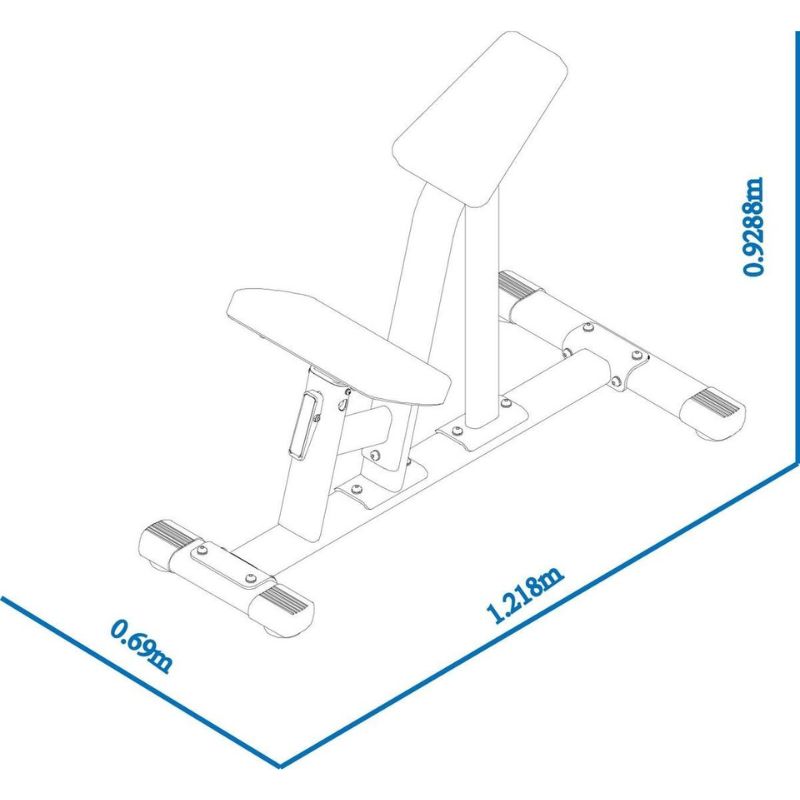 BodyKore Seated Row Bench G214 Dimensions