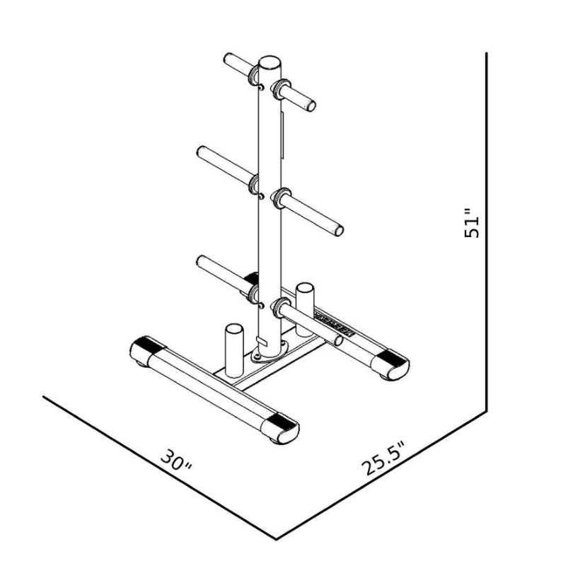 BodyKore Signature Series - Olympic Weight Tree - G234 Dimensions