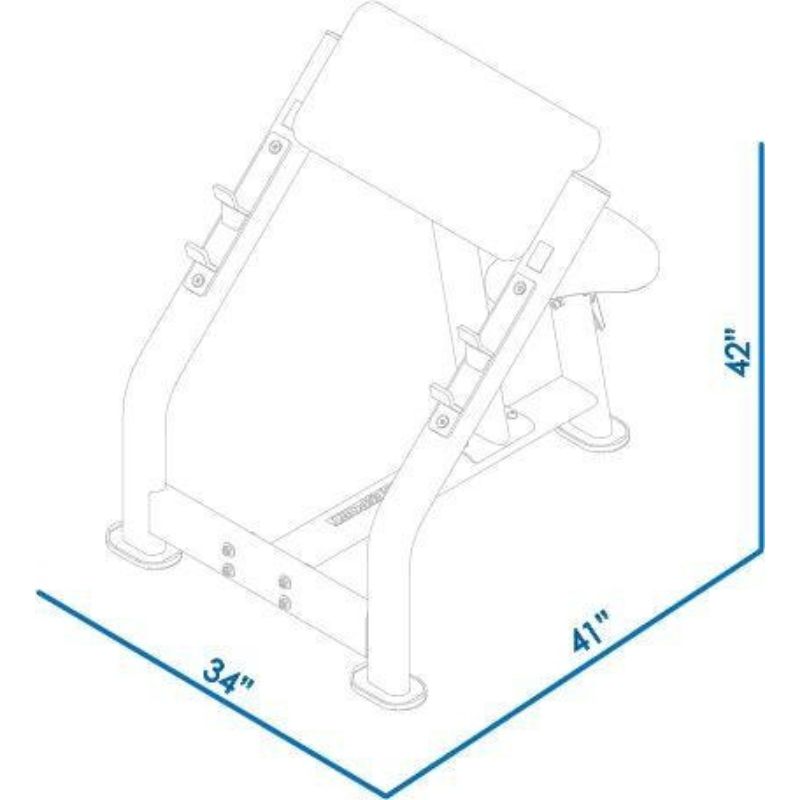 BodyKore Signature Series - Preacher Curl - G257 Dimensions