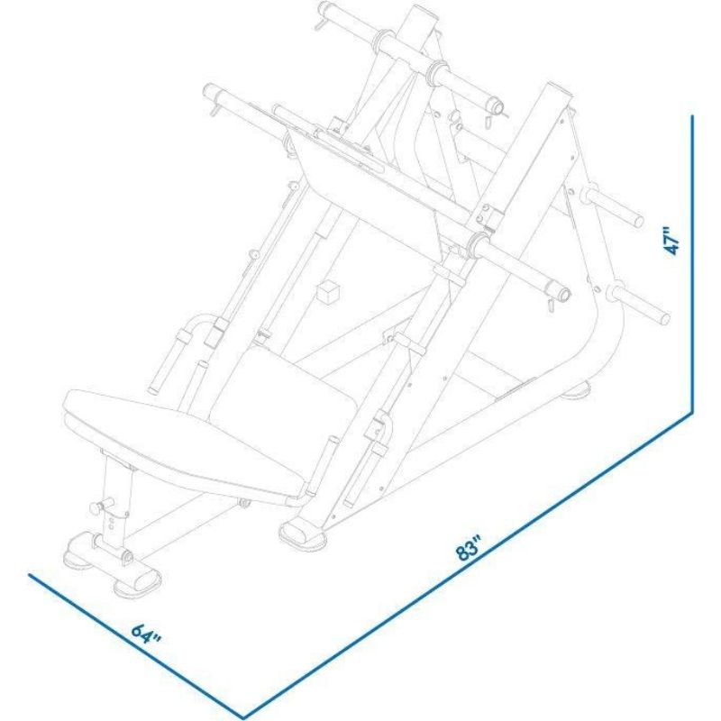 BodyKore Signature Series 45 Degree Leg Press - G277 Dimensions