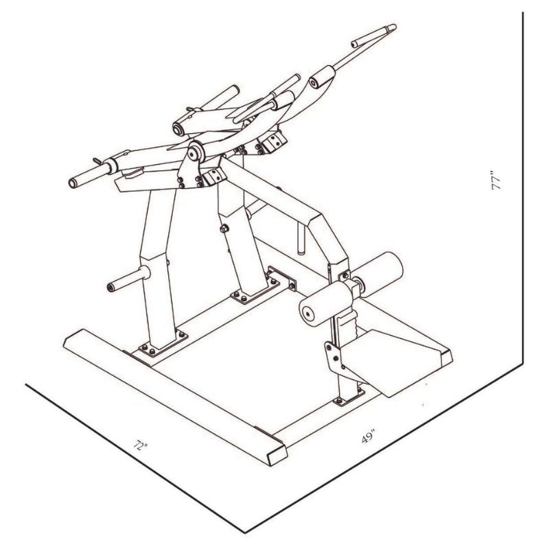 BodyKore Stacked Series- Plate Loaded Pull Down - GR806 Dimensions