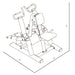 BodyKore Stacked Series- Plate Loaded Row - GR802 Dimensions